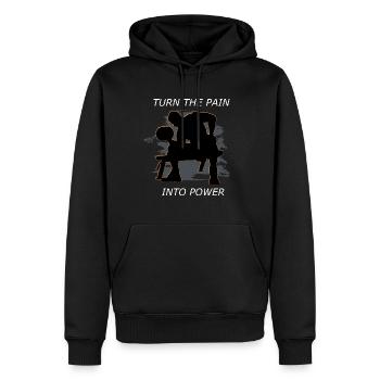 Musculation fitness musculation formation musculation - Sweat à capuche Premium bio Homme - noir - Devant - Nico (187cm)