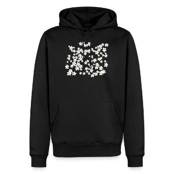 Motif marguerite belles fleurs - Sweat à capuche Premium bio Homme - noir - Devant - Nico (187cm)