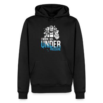 Work well under pressure - diving - Men’s Premium Organic Hoodie - black - Front - Nico (187cm)