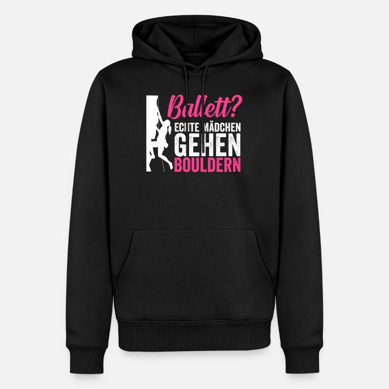 Bouldern Klettern Mädchen - Männer Premium Bio Hoodie - Schwarz