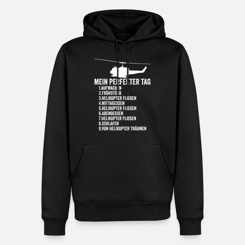 Helikopter Luftfahrt - Männer Premium Bio Hoodie - Schwarz