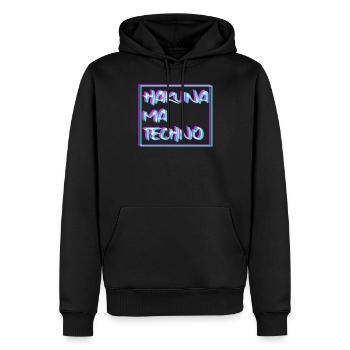 Hakuna Ma Techno Trippy EDM Festival Hardstyle Har - Männer Premium Bio Hoodie - Schwarz - Vorne - Nico (187cm)