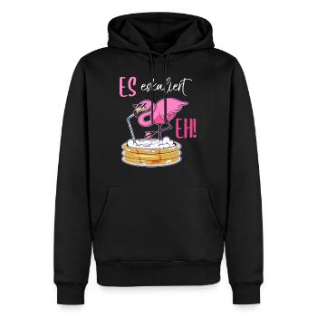 Es eskaliert Eh Flamingo Damen - Männer Premium Bio Hoodie - Schwarz - Vorne - Nico (187cm)