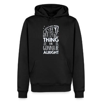 Tout va bien se passer. Citation cool. - Sweat à capuche Premium bio Homme - noir - Devant - Nico (187cm)