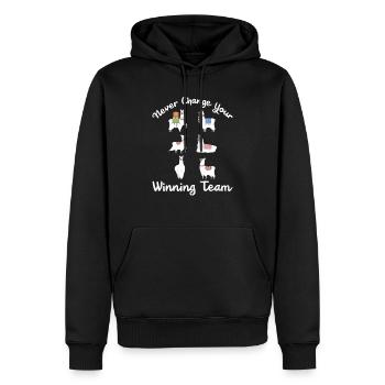 Alpaga alpaga alpaga alpaga - Sweat à capuche Premium bio Homme - noir - Devant - Nico (187cm)