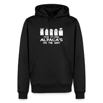 Une solide équipe d'alpaga - Sweat à capuche Premium bio Homme - noir - Devant - Nico (187cm)