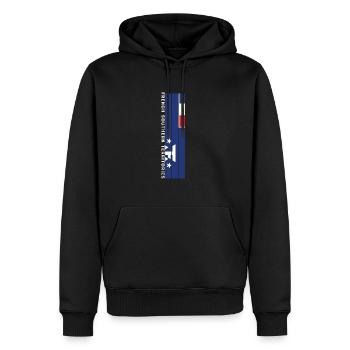 Les régions du sud de la France colorent en rayures - Sweat à capuche Premium bio Homme - noir - Devant - Nico (187cm)
