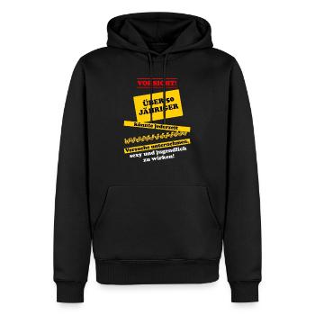 Vorsicht Über 50 Jähriger 50. Geburtstag Geschenk - Männer Premium Bio Hoodie - Schwarz - Vorne - Nico (187cm)