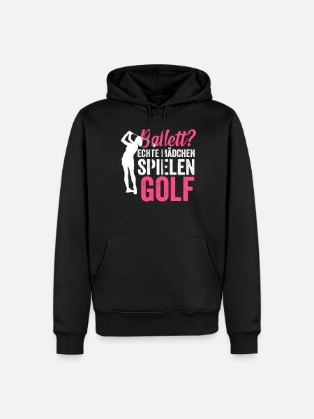 Golf Golferin - Männer Premium Bio Hoodie - Schwarz