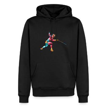 Cadeau d'escrime - Sweat à capuche Premium bio Homme - noir - Devant - Nico (187cm)