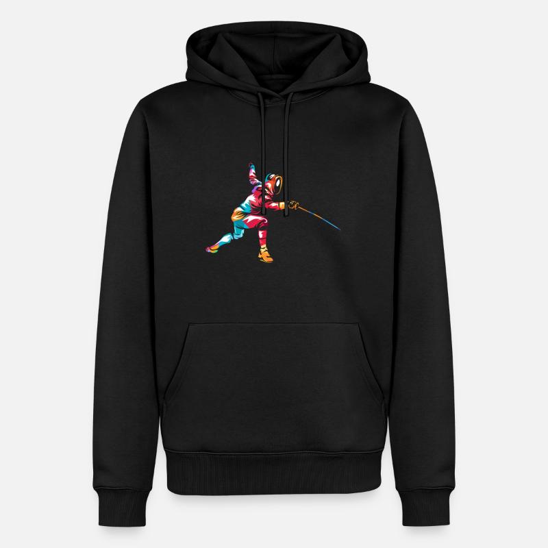 Fecht Geschenk - Männer Premium Bio Hoodie - Schwarz