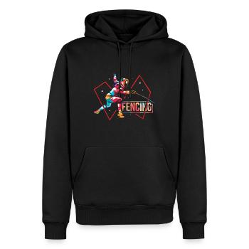 Cadeau d'escrime - Sweat à capuche Premium bio Homme - noir - Devant - Nico (187cm)