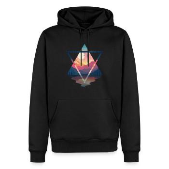 Explorez le sommet - Sweat à capuche Premium bio Homme - noir - Devant - Nico (187cm)