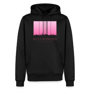 Regensburg Skyline - Männer Premium Bio Hoodie - Schwarz - Vorne - Nico (187cm)