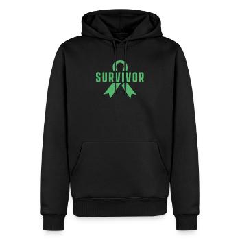 Tumor Hope Victoire du survivant du cancer du sein - Sweat à capuche Premium bio Homme - noir - Devant - Nico (187cm)