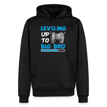 Frère jeunes frères et sœurs bébé anniversaire cadeau - Sweat à capuche Premium bio Homme - noir - Devant - Nico (187cm)