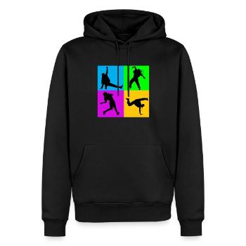 Danseur de danse hip hop break dance danseur cadeau - Sweat à capuche Premium bio Homme - noir - Devant - Nico (187cm)