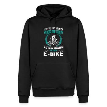 Ebike Fahrradfahren Radfahrer Rentner E-Bike Mann - Männer Premium Bio Hoodie - Schwarz - Vorne - Nico (187cm)