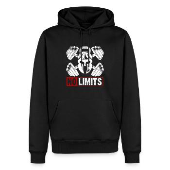 Fitness trainer - Sweat à capuche Premium bio Homme - noir - Devant - Nico (187cm)