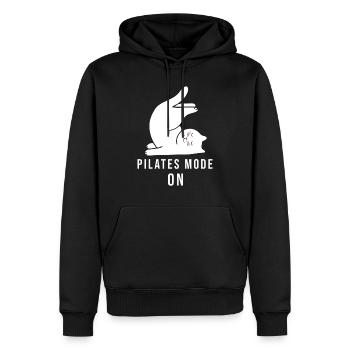 Pilates mode on - Men’s Premium Organic Hoodie - black - Front - Nico (187cm)