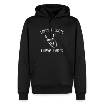 Pilates hobby passion - Men’s Premium Organic Hoodie - black - Front - Nico (187cm)