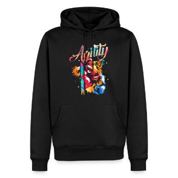 Hunde Agility - Männer Premium Bio Hoodie - Schwarz - Vorne - Nico (187cm)