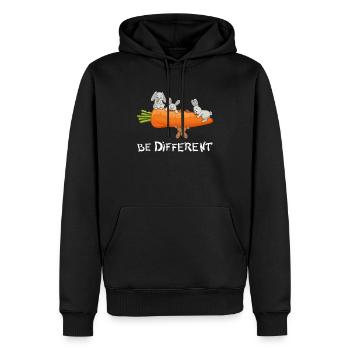 Soyez différent lapin drôle design mignon lapin - Sweat à capuche Premium bio Homme - noir - Devant - Nico (187cm)