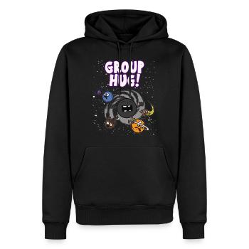 GROUP HUG Schwarzes Loch Lustiger Spruch Wurmloch - Männer Premium Bio Hoodie - Schwarz - Vorne - Nico (187cm)