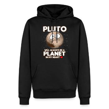 PLUTO TOUJOURS ÊTRE UNE PLANÈTE DANS MON CŒUR - Sweat à capuche Premium bio Homme - noir - Devant - Nico (187cm)