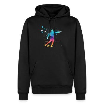 Fußballspieler - Männer Premium Bio Hoodie - Schwarz - Vorne - Nico (187cm)