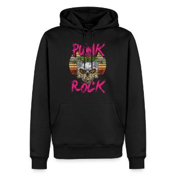 Punk crâne punk rock punks punk rocker - Sweat à capuche Premium bio Homme - noir - Devant - Nico (187cm)