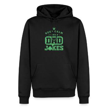 Papa blague papa blague drôle blague papa - Sweat à capuche Premium bio Homme - noir - Devant - Nico (187cm)