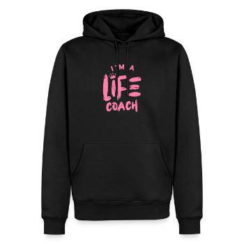 Formateur Coaching Coaching Life Coach Life Coach - Sweat à capuche Premium bio Homme - noir - Devant - Nico (187cm)