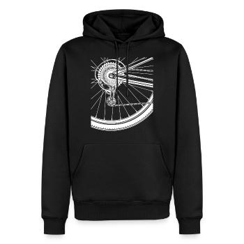 Mountainbike MTB - Männer Premium Bio Hoodie - Schwarz - Vorne - Nico (187cm)