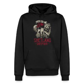 Shetland Chien de berger Cadeau - Sweat à capuche Premium bio Homme - noir - Devant - Nico (187cm)