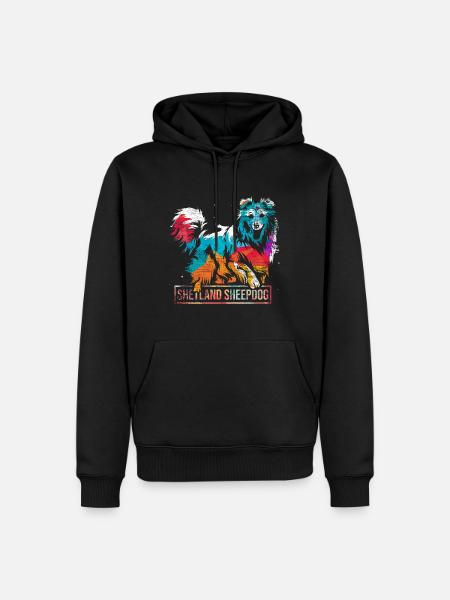 Shetland Shepherd Gift - Men’s Premium Organic Hoodie - black