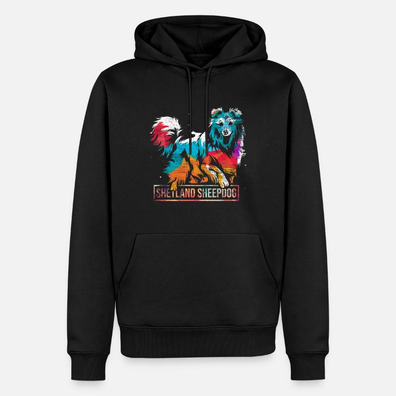 Shetland Schäferhund Geschenk - Männer Premium Bio Hoodie - Schwarz