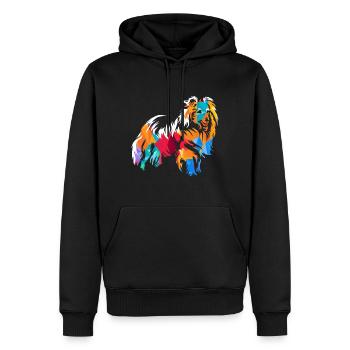 Shetland Chien de berger Cadeau - Sweat à capuche Premium bio Homme - noir - Devant - Nico (187cm)