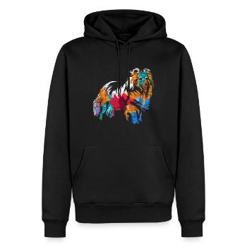 Shetland Chien de berger Cadeau - Sweat à capuche Premium bio Homme - noir - Devant - Nico (187cm)