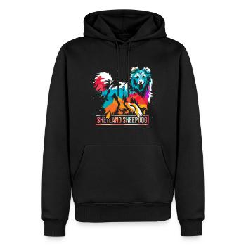 Shetland Schäferhund - Männer Premium Bio Hoodie - Schwarz - Vorne - Nico (187cm)