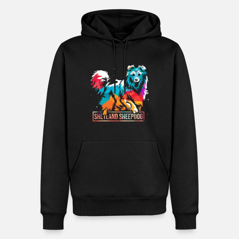 Shetland Schäferhund - Männer Premium Bio Hoodie - Schwarz