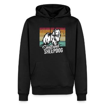Shetland Chien de berger Cadeau - Sweat à capuche Premium bio Homme - noir - Devant - Nico (187cm)