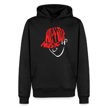 hip hop - Men’s Premium Organic Hoodie - black - Front - Nico (187cm)