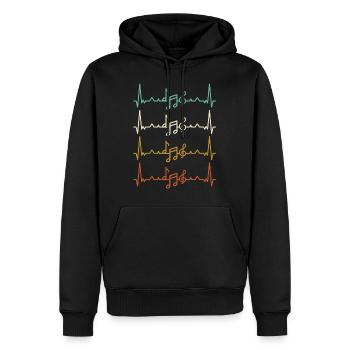 Impulsion ECG de battement de coeur de musique - Sweat à capuche Premium bio Homme - noir - Devant - Nico (187cm)