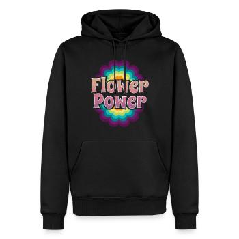 Flower Power Blume Blumenpower - Männer Premium Bio Hoodie - Schwarz - Vorne - Nico (187cm)