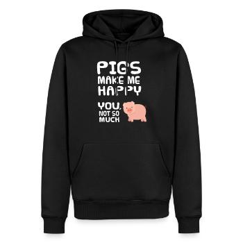 Schwein - Männer Premium Bio Hoodie - Schwarz - Vorne - Nico (187cm)