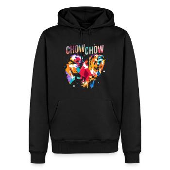 Chow Chow - Sweat à capuche Premium bio Homme - noir - Devant - Nico (187cm)