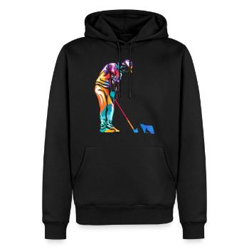Minigolf - Männer Premium Bio Hoodie - Schwarz - Vorne - Nico (187cm)