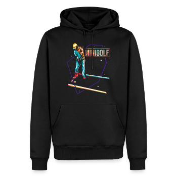 Minigolf - Männer Premium Bio Hoodie - Schwarz - Vorne - Nico (187cm)