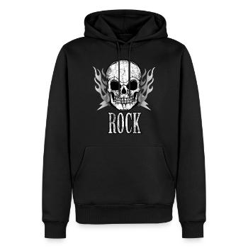 Motif de groupe de rock hard rock pour femmes et hommes - Sweat à capuche Premium bio Homme - noir - Devant - Nico (187cm)